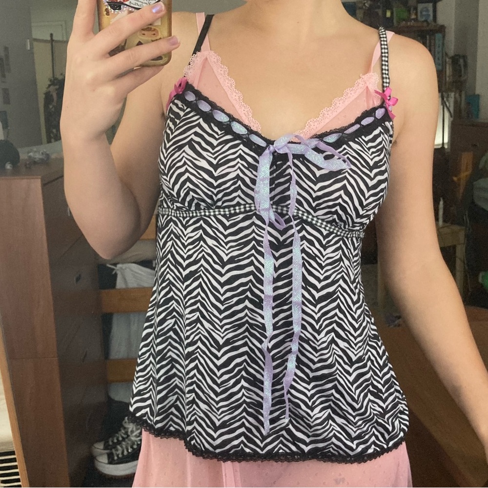 Vintage Y2K Zebra Print Cami